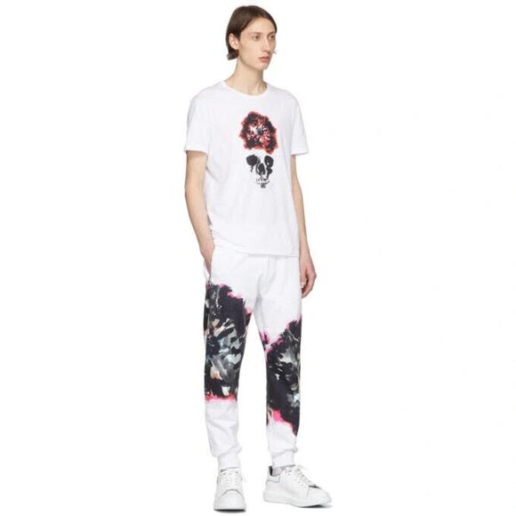 NWT Alexander McQueen White Jogger Pants Black and Pink Design Zip Pockets L - Picture 16 of 16